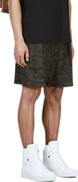 Thumbnail for your product : Givenchy Black Perforated Leather Camo Shorts