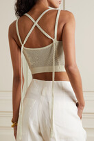 Thumbnail for your product : IOANNES Cropped Crochet-knit Cotton-blend Top - Off-white