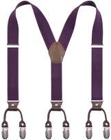 Thumbnail for your product : Alizeebridal Men's 3.5cm Elastic Band Genuine Leather Suspenders 6 Clips