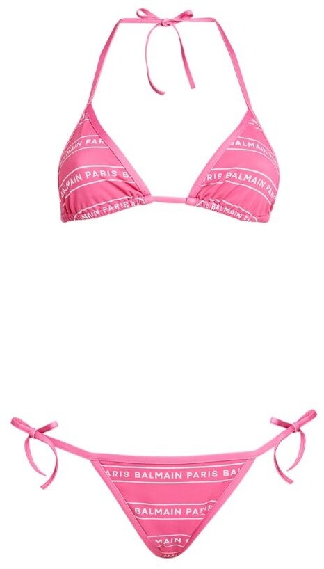 Balmain Logo Stripe Triangle Bikini - ShopStyle Two Piece Swimsuits