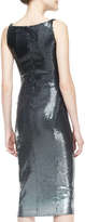 Thumbnail for your product : Donna Karan Metallic Sleeveless Peekaboo Sheath Dress, Charcoal