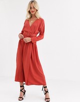 Thumbnail for your product : ASOS DESIGN wrap maxi dress with buckle belt