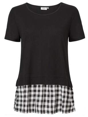Gail Gingham Woven Contrast Tee
