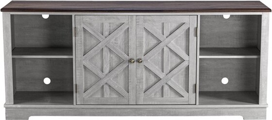 Home Essentials TVStandforTVsupto78"OffWhite-HomeEssentials:CoastalStyle,NickelHardware,WoodComposite