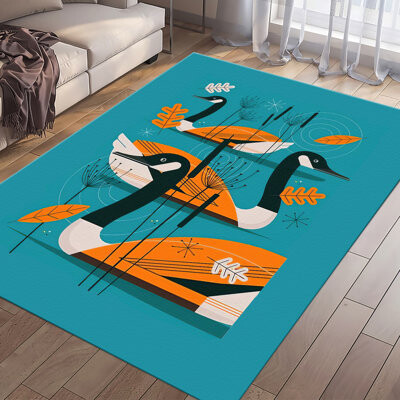 kayra export Floral Artistry Inspired Non Woven Thin Type Printed Rug for a Refined Indoor Living Space