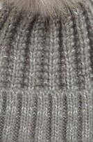 Thumbnail for your product : Kyi Kyi Chunky Wool Blend Beanie with Faux Fur Pom