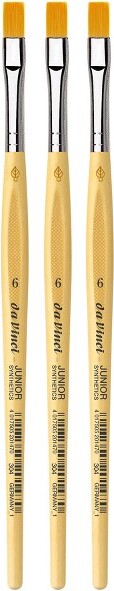 da Vinci JUNIOR Synthetics Student Brush, Synthetic, Tempera, Round, Series 304, Size 6, Pack of 3