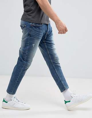 ONLY & SONS Jeans In Tapered Cropped Fit With Distress