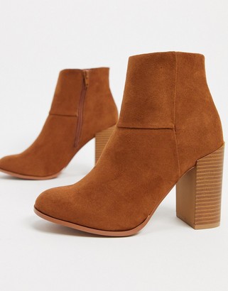 ASOS DESIGN Recite heeled ankle boots in tan