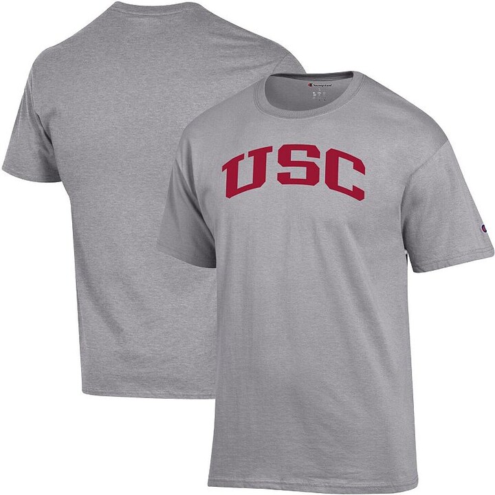 Men's Champion Heather Gray USC Trojans Basic Arch T-Shirt