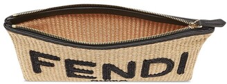 Fendi Medium Logo-Embroidered Flat Clutch