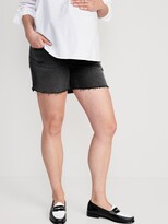 Thumbnail for your product : Old Navy Maternity Full Panel OG Straight Black Cut-Off Jean Shorts -- 5 -inch inseam