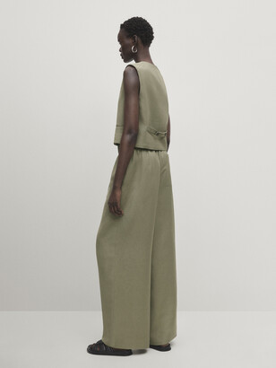 Massimo Dutti Wide-Leg Co-Ord Trousers With Elasticated