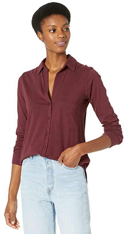 bobi Los Angeles Lightweight Jersey Button-Down Shirt - ShopStyle Long  Sleeve Tops
