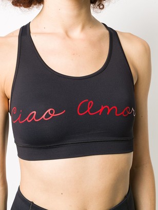 Giada Benincasa 'Ciao Amore' print sports bra