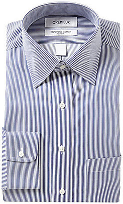 Daniel Cremieux Non-Iron Fitted Spread-Collar Striped Dress Shirt
