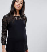 Thumbnail for your product : ASOS Maternity - Nursing Design Maternity Nursing Double Layer Top With Lace Insert