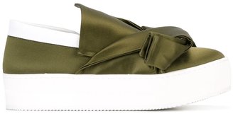 No.21 draped bow sneakers - women - Silk/Leather/rubber - 37