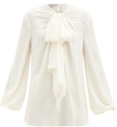 Thumbnail for your product : Valentino Pussy-bow Silk-georgette Blouse - Ivory