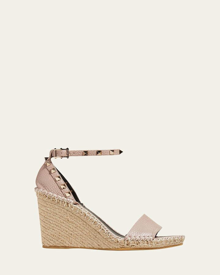 Rockstud Double Espadrille Wedge Sandals