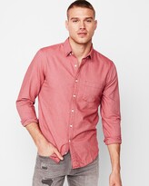 Thumbnail for your product : Express Slim Solid Soft Wash Oxford Shirt