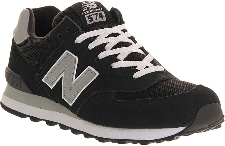 New Balance 574 suede trainers - ShopStyle