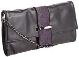Thumbnail for your product : Sondra Roberts purple leather magnetic closure chain strap clutch
