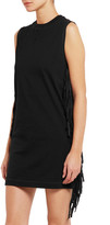 Thumbnail for your product : McQ Faux Suede-Fringed Cotton-Jersey Mini Dress