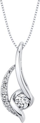 Sirena Diamond Twist Pendant Necklace (3/8 ct. t.w.) in 14k White Gold