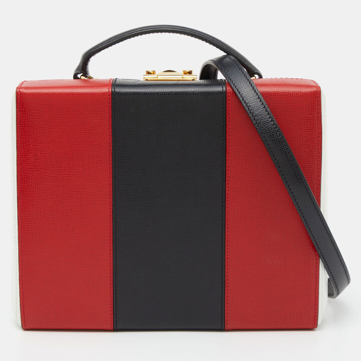 Mark Cross Tri Color Leather Grace Box Top Handle Bag - ShopStyle