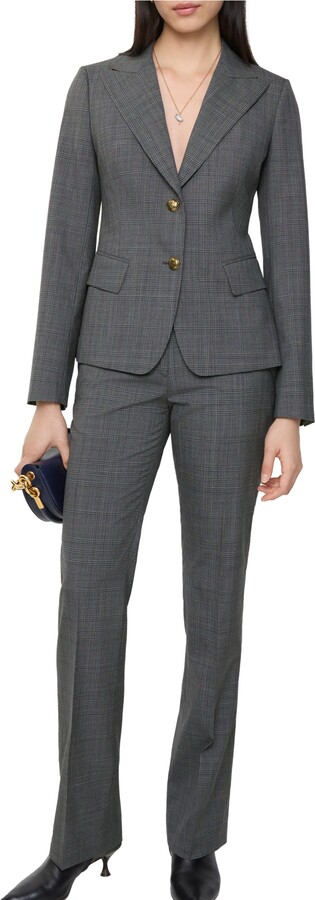 Burberry Check Wool Tailored Trousers