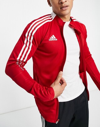 red adidas jacket outfit