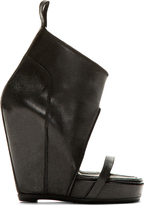 Thumbnail for your product : Rick Owens Black Leather Covered Wedge Heels