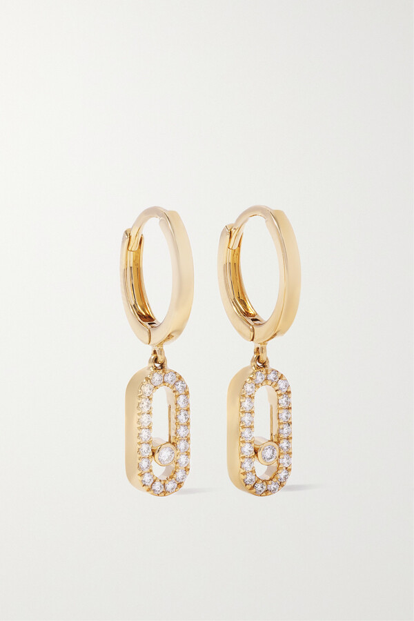 Messika Move Uno 18-karat Gold Diamond Hoop Earrings - One size