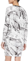 Thumbnail for your product : Helmut Lang Terrene Long-Sleeve Marble-Print Dress