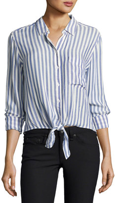 Rails Val Striped Long-Sleeve Shirt, Blue/White