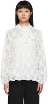 Thumbnail for your product : See by Chloe White Pleated Lace Blouse