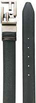 Thumbnail for your product : Fendi pebbled silver FF buckle belt