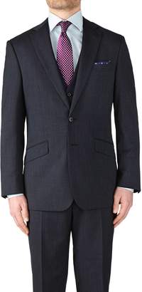 Charles Tyrwhitt Navy Slim Fit End-On-End Business Suit Wool Jacket Size 36