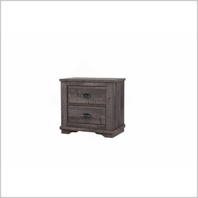Ophelia & Co. Contemporary Two-Drawers Nightstand Bedside Cabinet Rustic Chalk Gray Ideal For Bedroom Storage And Style.