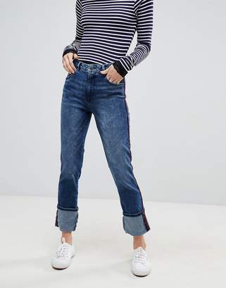 Esprit Contrast Stripe Straight Leg Jeans