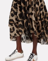 Thumbnail for your product : Ganni Leopard Mesh Wrap Dress