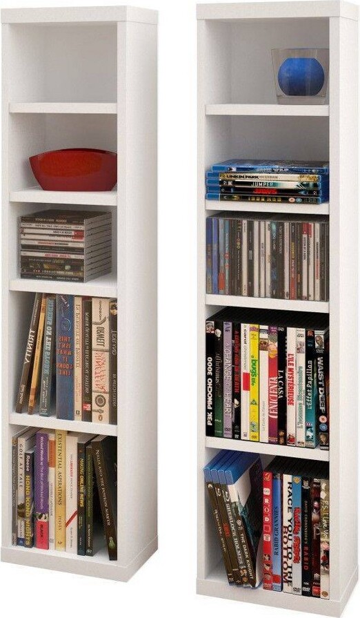 Set of 2 Liber TV CD and DVD Towers White Nexera ShopStyle