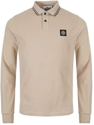 Stone Island Long Sleeve Polo Shirt - Beige