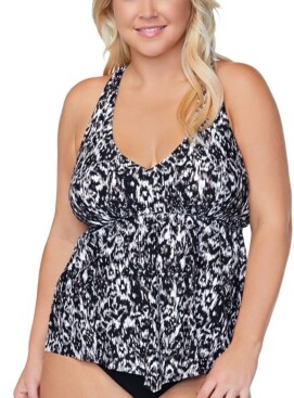 white tankini top plus size
