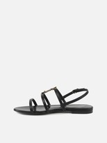 Thumbnail for your product : Saint Laurent Cassandra Flat Sandals In Calfskin With Monogram