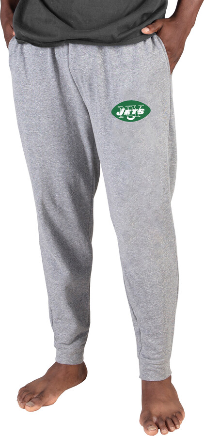 Men's Concepts Sport Gray New York Jets Throwback Logo Mainstream Cuffed Terry Pants