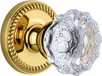 Grandeur Newport Rosette Single Dummy with Fontainebleau Crystal Door Knob