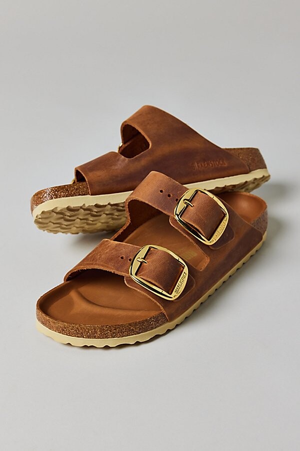 Birkenstock Women's Arizona Big Buckle Sandal in Cognac Oiled Leather
