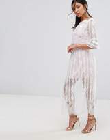 Thumbnail for your product : boohoo Cut Out Waist Lace Maxi Dress